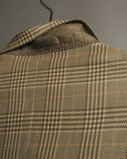"GUCCI" 90's-00's Vintage houndstooth and glen check structured cotton jacket