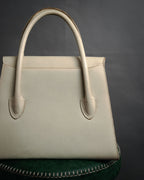 “VALENTINO GARAVANI” 90’s structured top handle leather bag