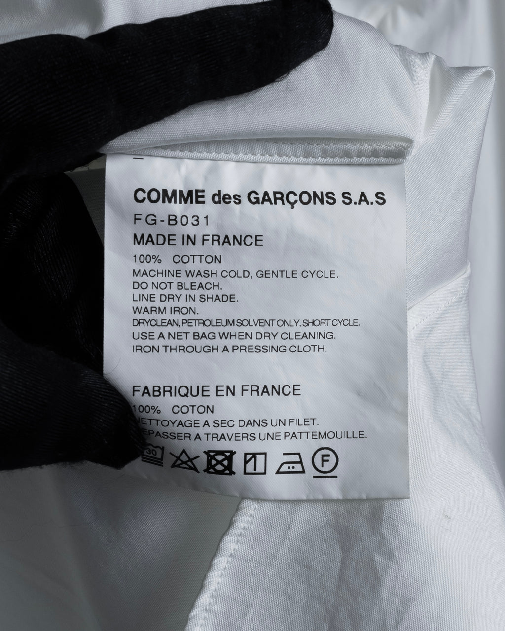 "COMME des GARCONS SHIRT" 01AW French cotton bowtie shirt