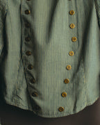 -SPECIAL- "Ralph Lauren" 00's Hickory stripe cotton double-breasted marine jacket