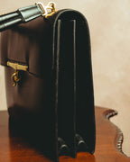 -SPECIAL- “HERMÈS” 60’s-70’s Palonnier black leather structured shoulder bag