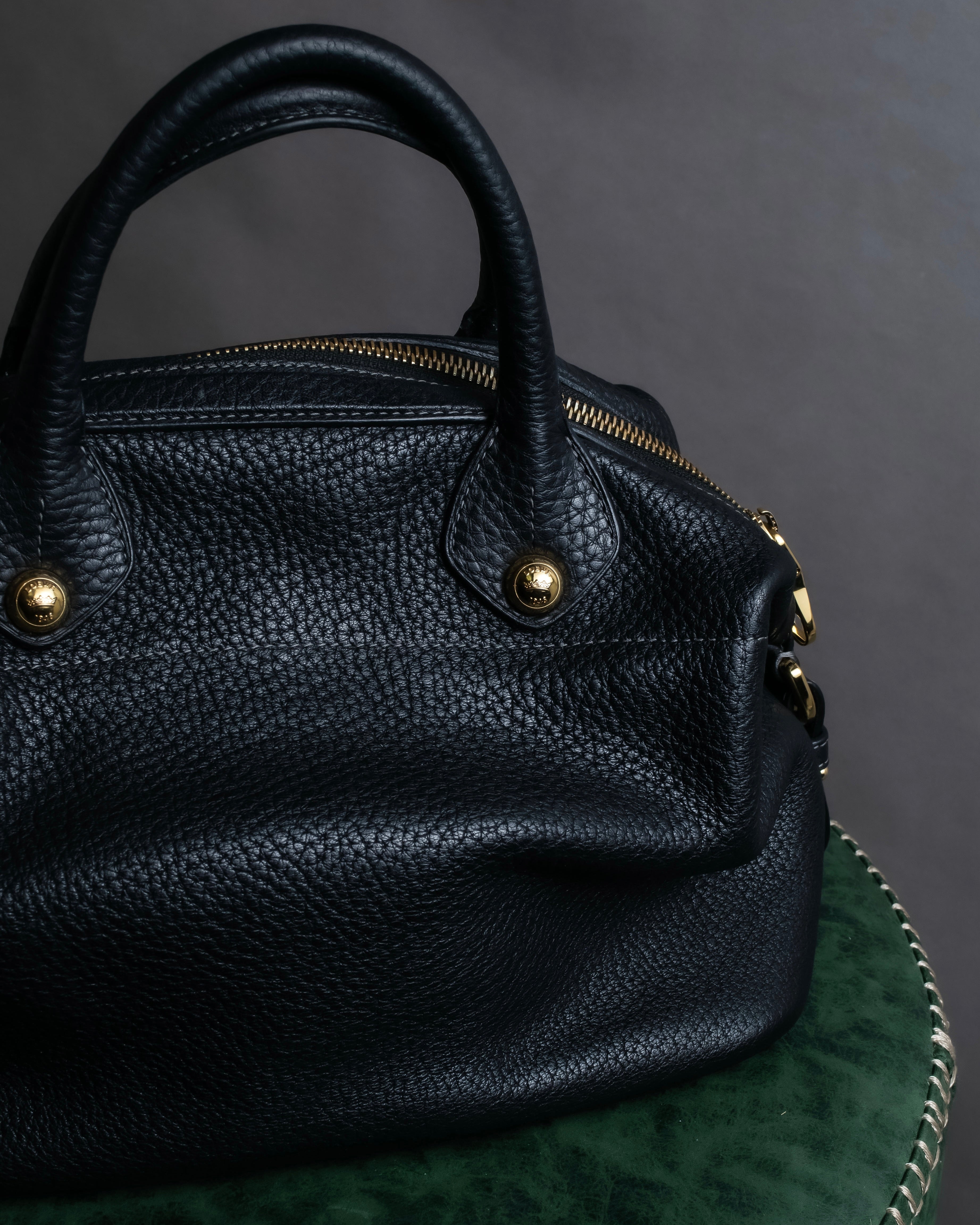 "LOEWE" Flap pocket design ostrich leather bag