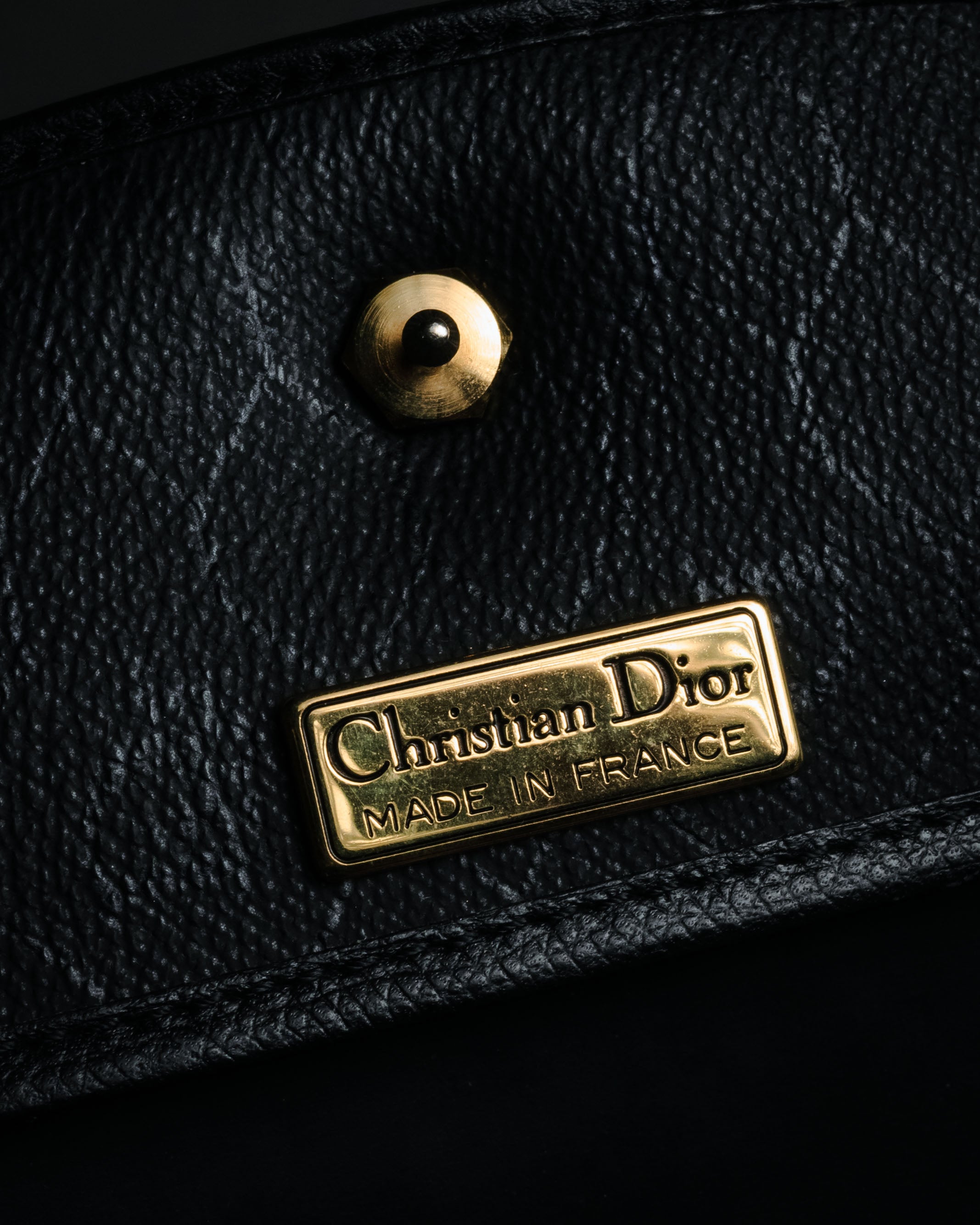 "Christian Dior" 80’s structured grained leather flap shoulder bag