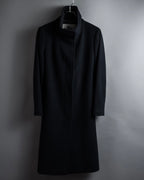 "BURBERRY" Belted design stand collar cashmere mix long coat
