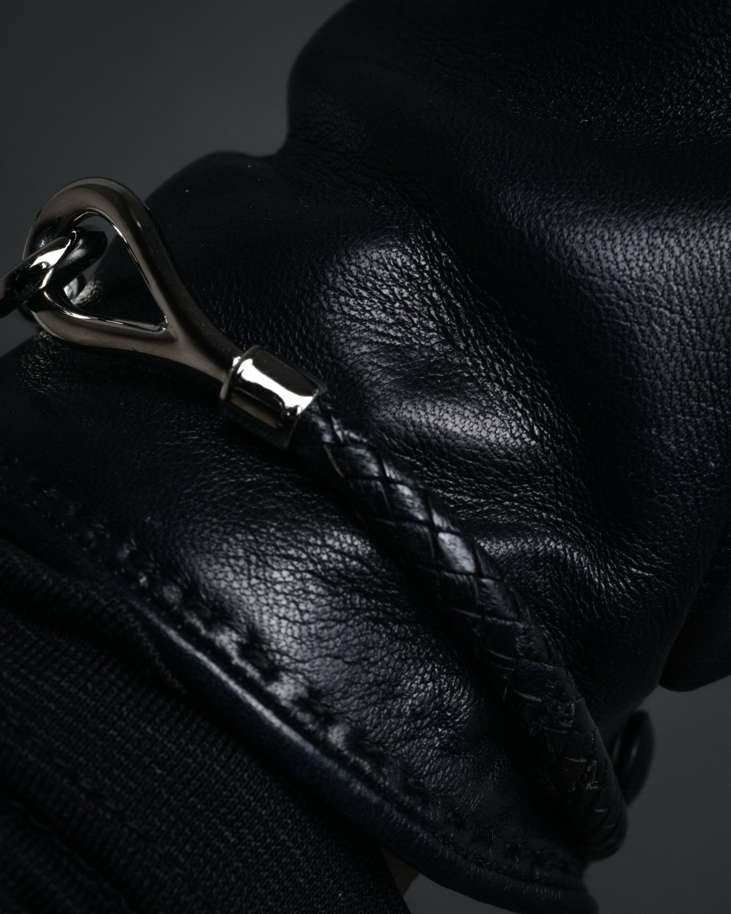 “HERMES” 2000’s Jumbo hook leather gloves