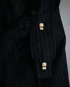 "GUCCI" 90’s-00’s signature hardware pinstripe wool slacks