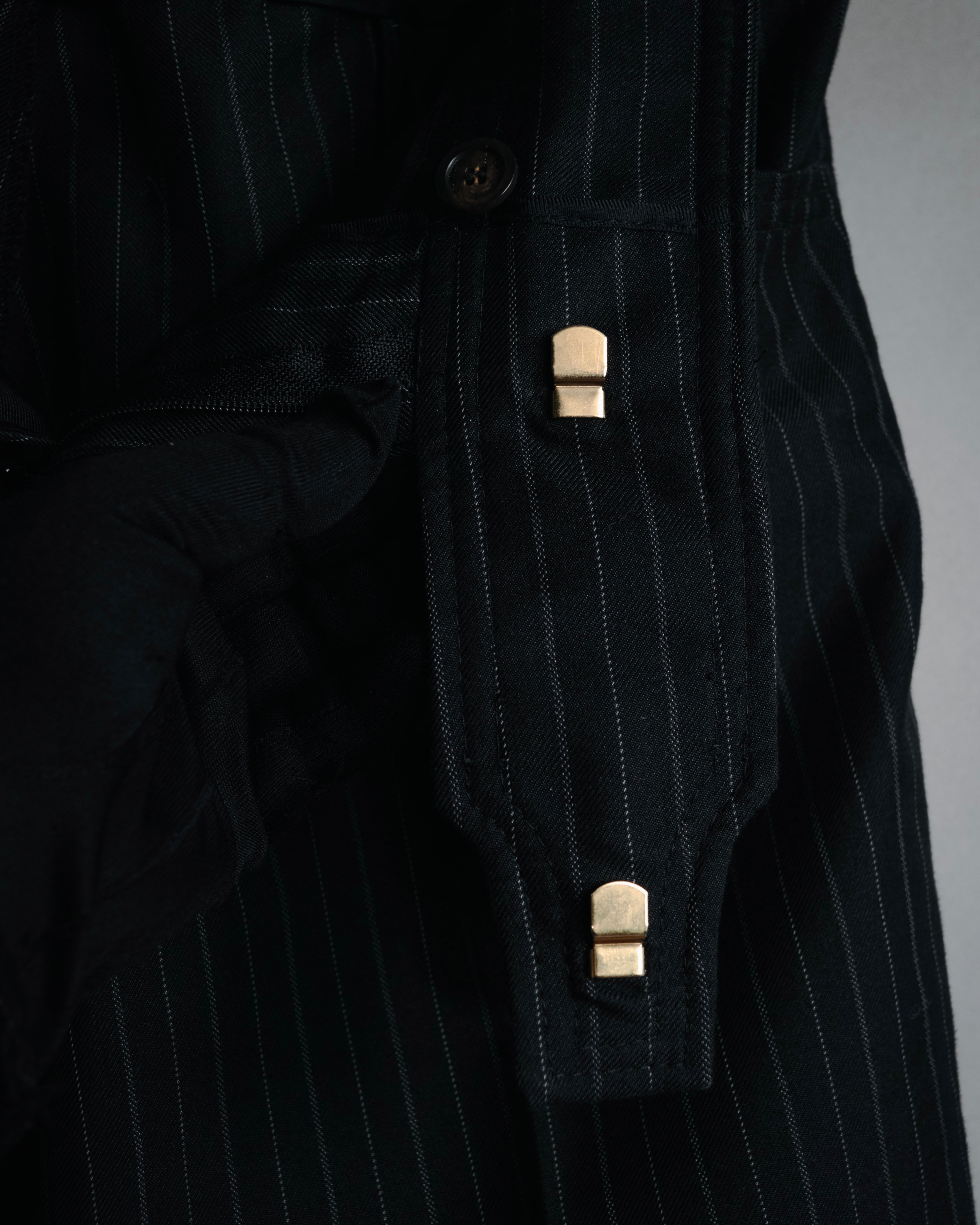 "GUCCI" 90’s-00’s signature hardware pinstripe wool slacks