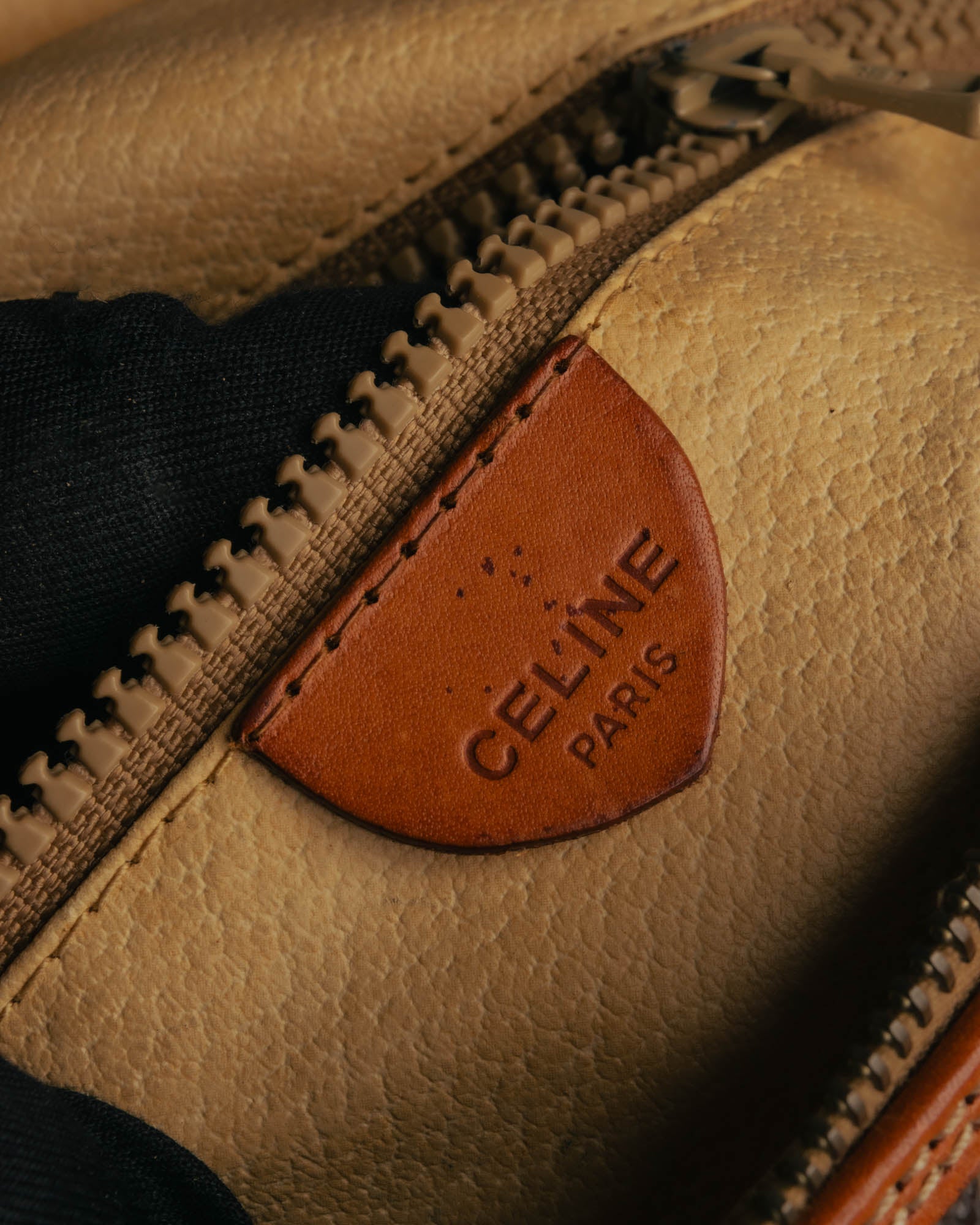 "CELINE" 80's-90's Macadam monogram pvc leather shoulder briefcase