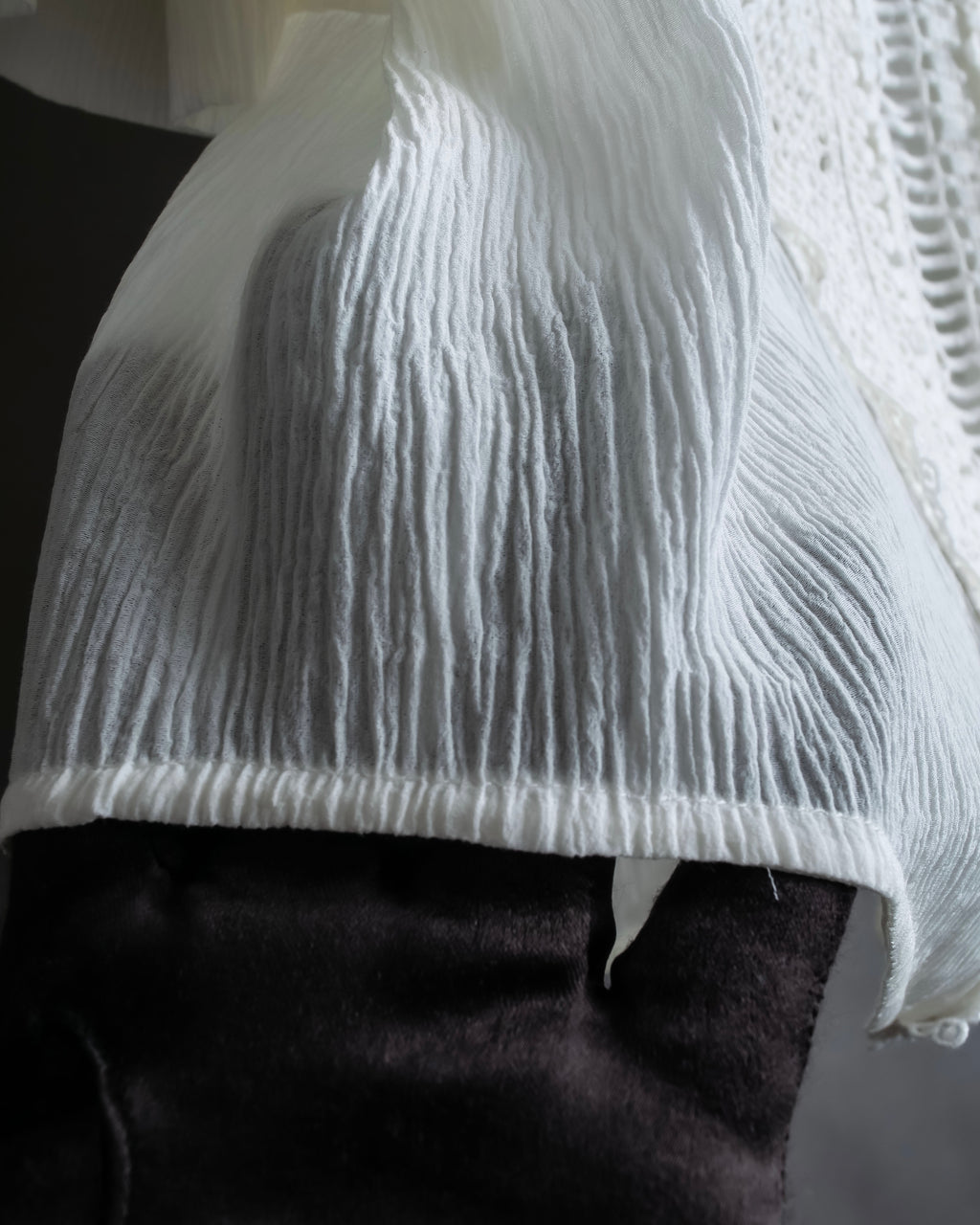 "ISABEL MARANT" Lace knit frill docking sheer blouse