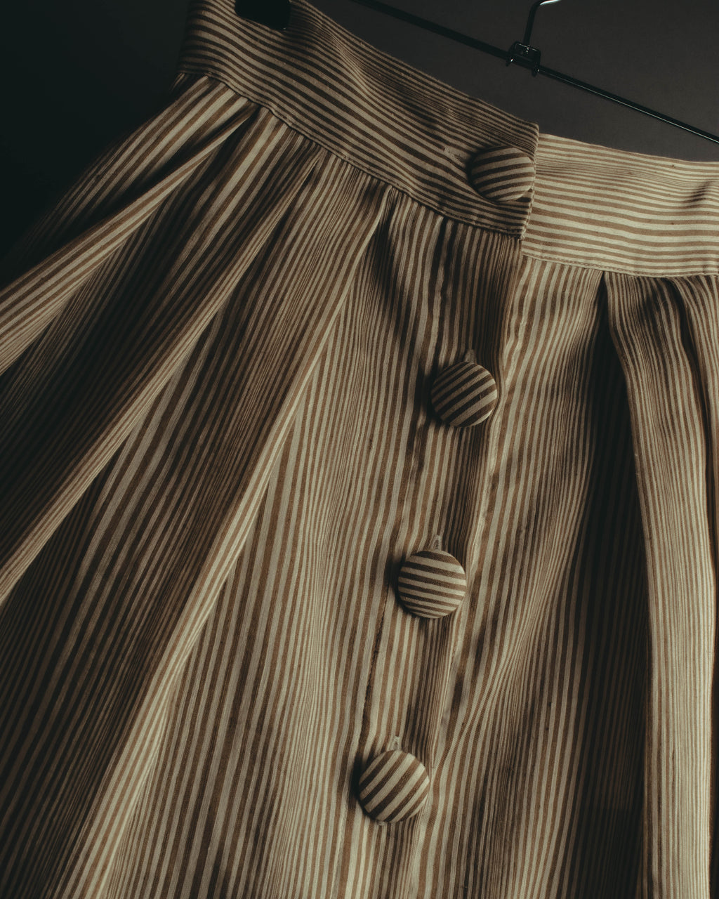 "DESTREE" 2020's Striped linen blend maxi skirt