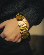 -SPECIAL- “Yves Saint Laurent” 80’s-90’s Hammered gold coin link bracelet