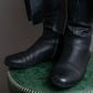 "MIU MIU" Gathered＆ribbon design zip-up leather long boots