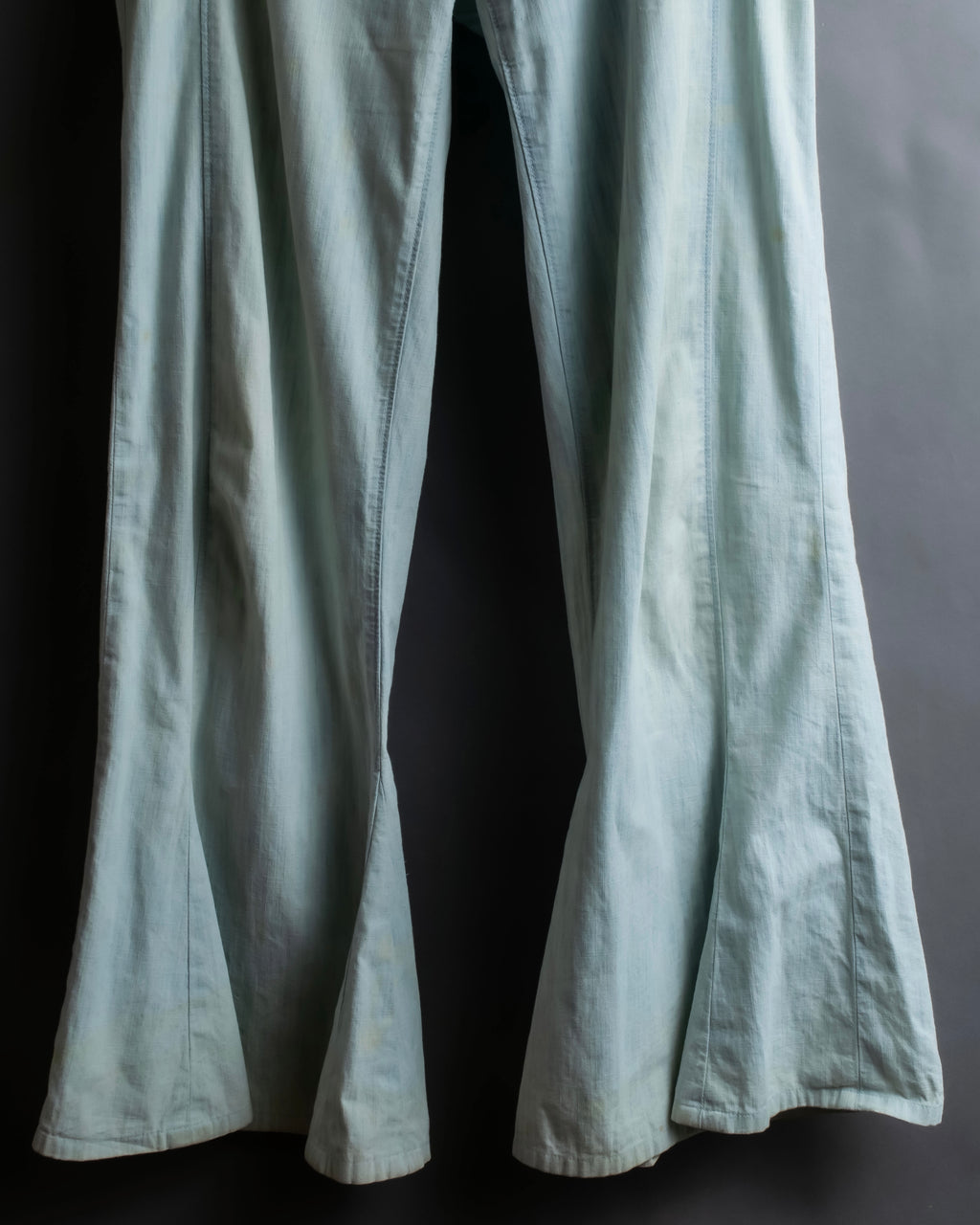 "CHANEL" Coco Mark button detail washed flared denim