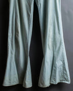 "CHANEL" Coco Mark button detail washed flared denim