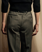 "YVES SAINT LAURENT" Deep pleat tapered wool slacks