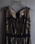 "VALENTINO" Lace layered ribbon design sleeveless dress