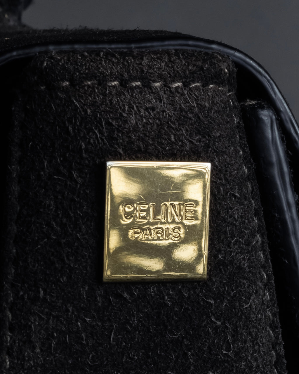 "CELINE" Losange design suede combination bag