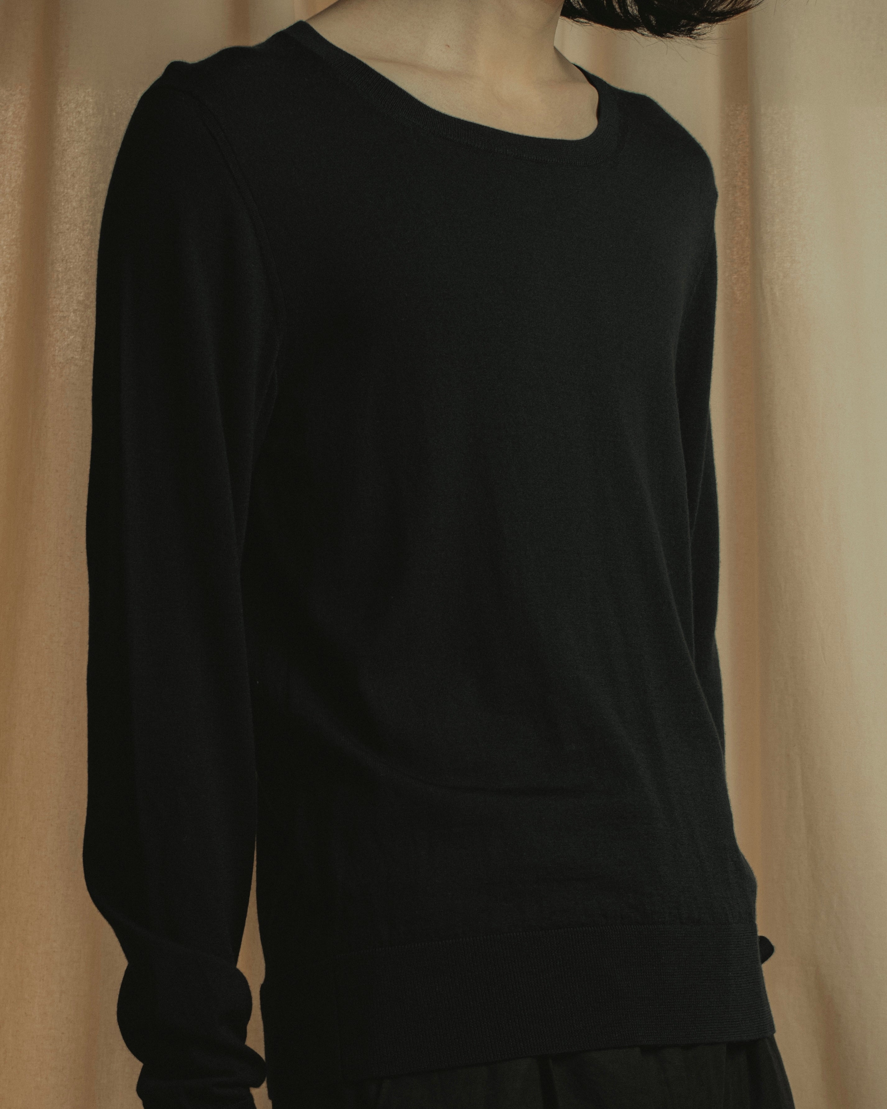 "CELINE" Hedi Slimane design compact silhouette wool knit