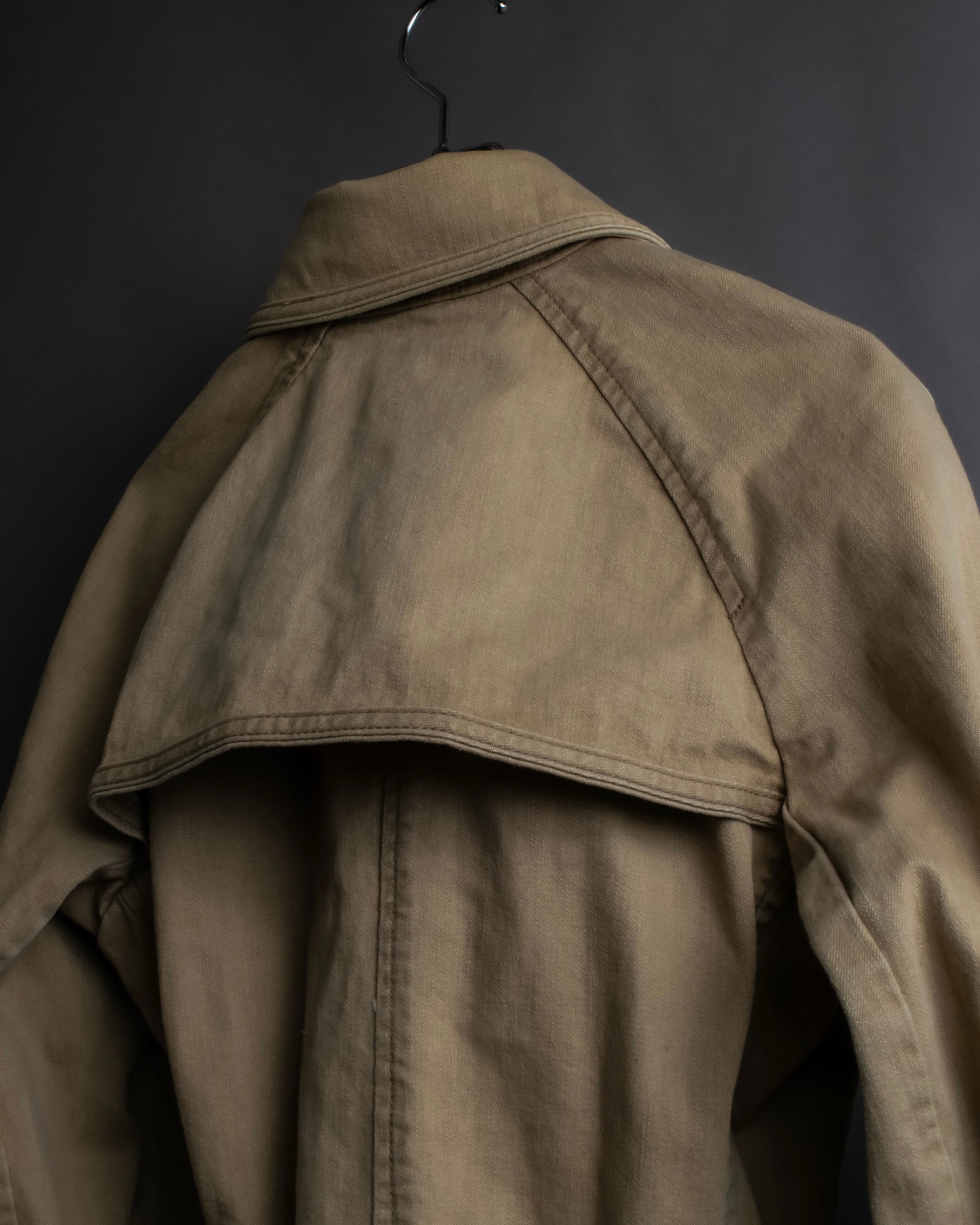 "BURBERRY" Selvedge denim trench detail jacket