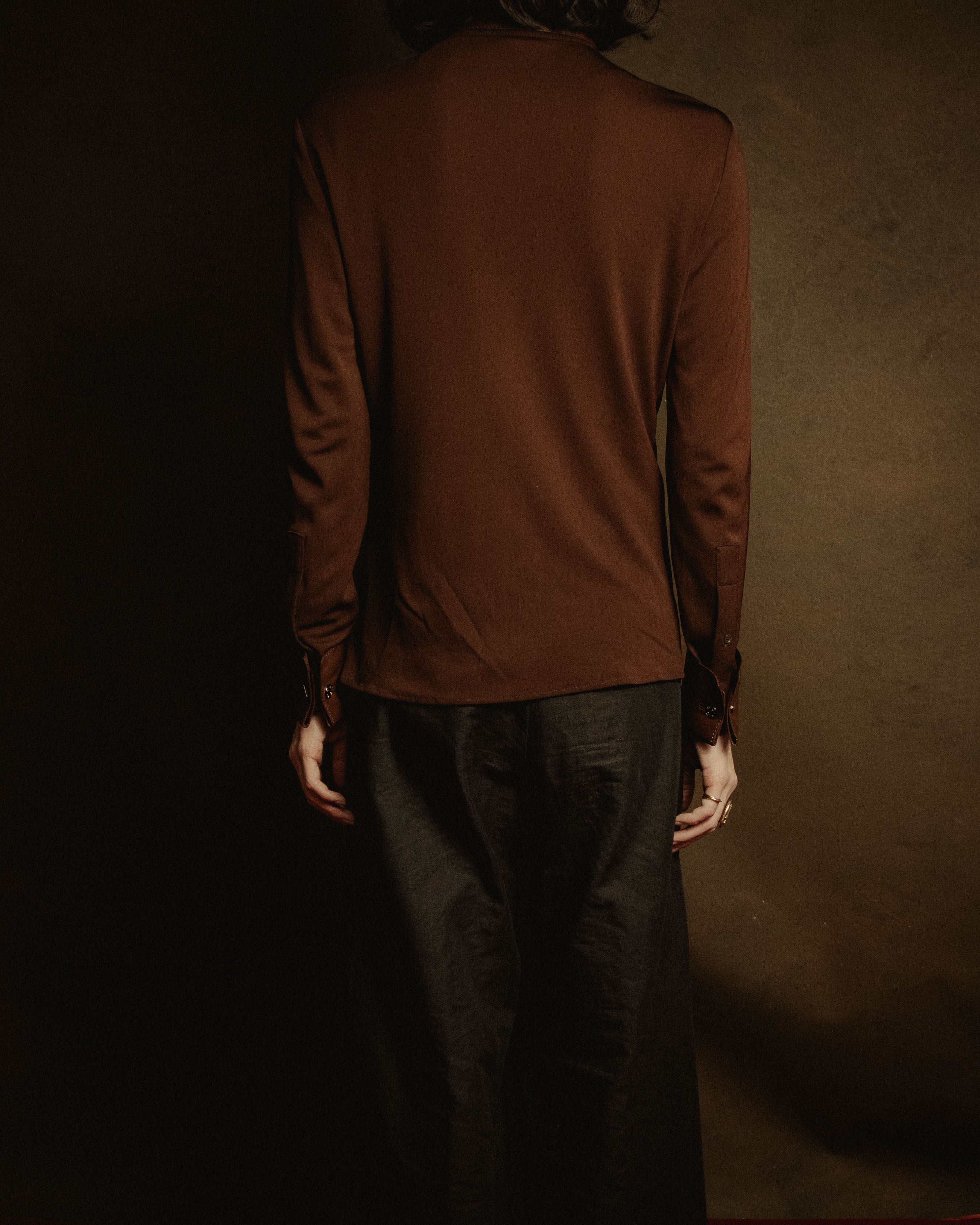 –SPECIAL– "HERMES"
00’s Transformable leather-trim viscose shirt