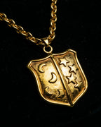 "CELINE" Moon & star top motif gold necklace