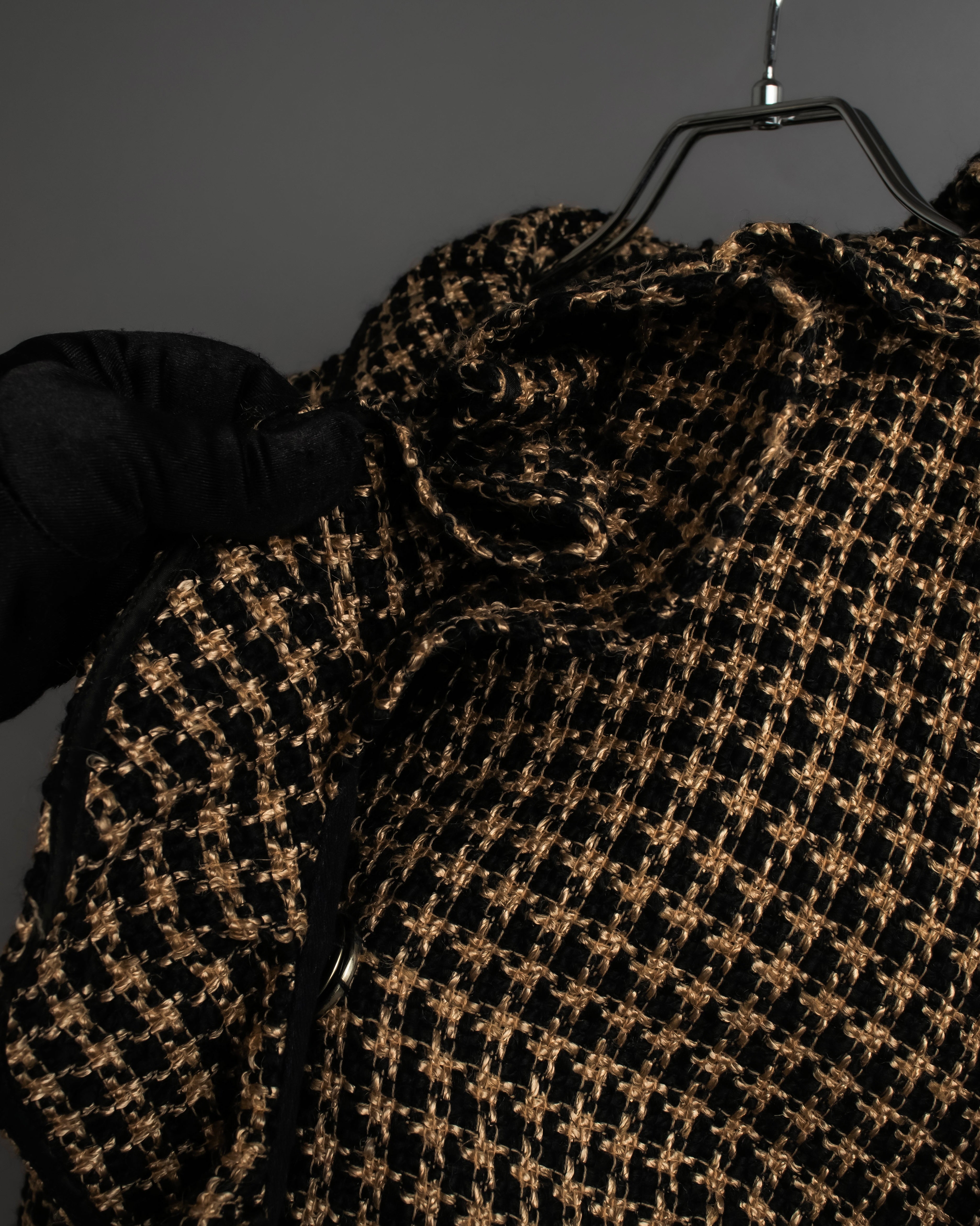 "RED VALENTINO" Ruffled frill detail tweed coat