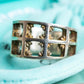 "Tiffany&Co" Silver 925 square cut edged ring