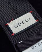 "GUCCI" Michele period tiger embroidery silk necktie
