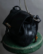 "GUCCI" Bamboo design 2way leather shoulder bag