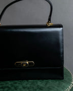 "Valentino Garavani" Logo turn lock parts design leather hand bag