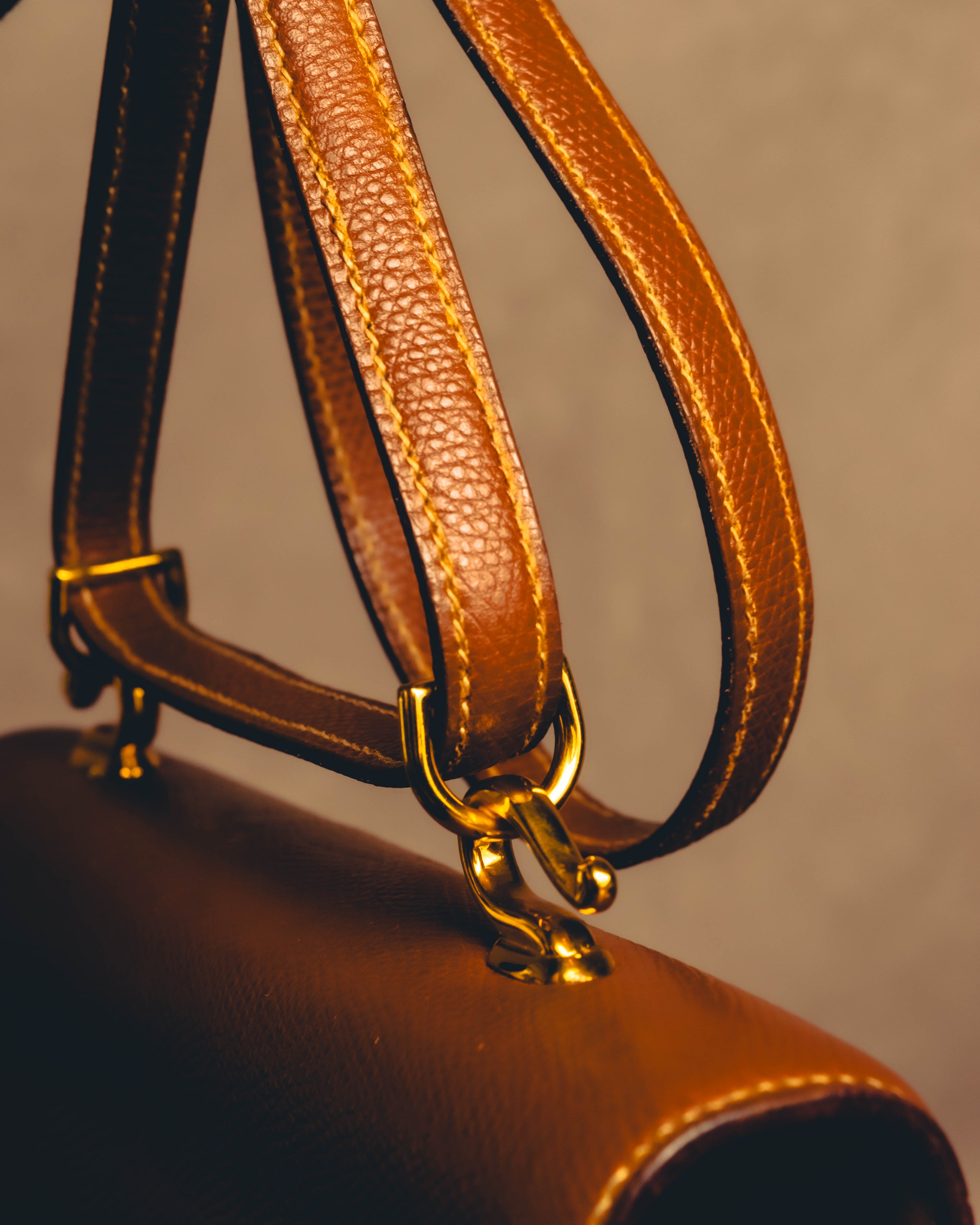 -SPECIAL- "Hermès" 80's Structured leather shoulder bag