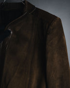 "GUCCI"Mid 2000s suede & smooth leather combination tailored jacket