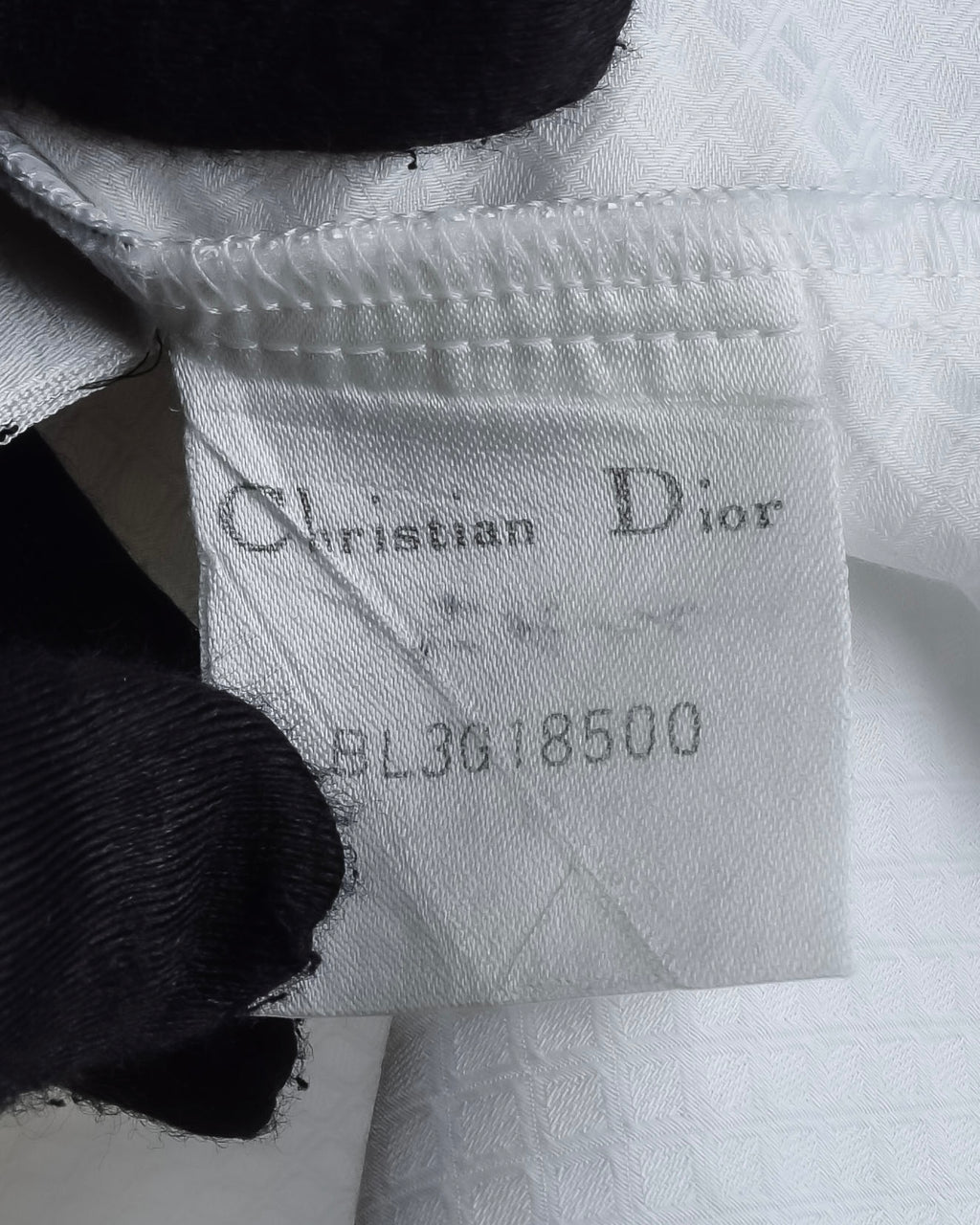 "Christian Dior" Diamond pattern woven metal button shirt