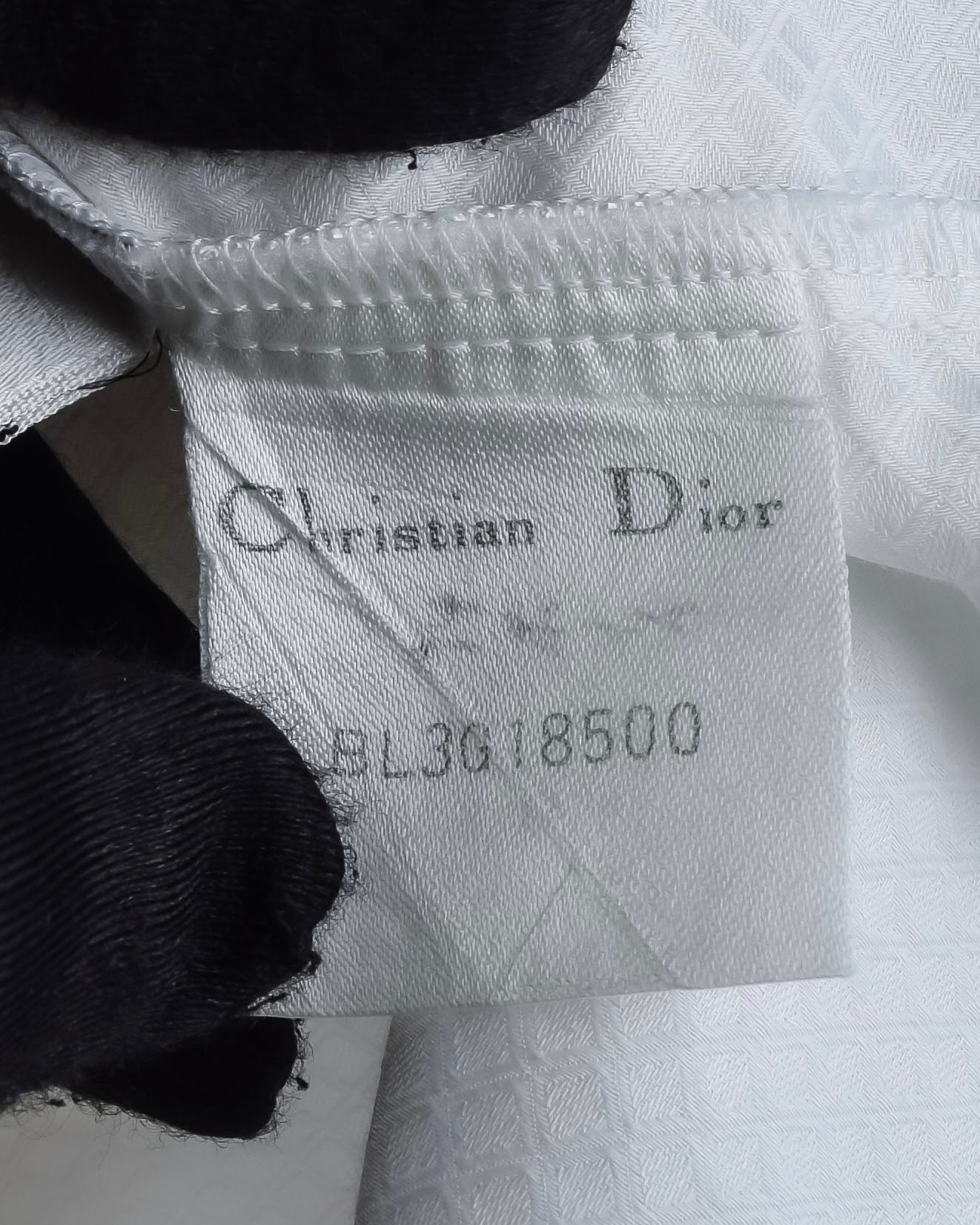 "Christian Dior" Diamond pattern woven metal button shirt