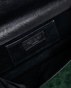 -SPECIAL- "YVES SAINT LAURENT"
00's Tom Ford period stacked ring design horizontal leather bag