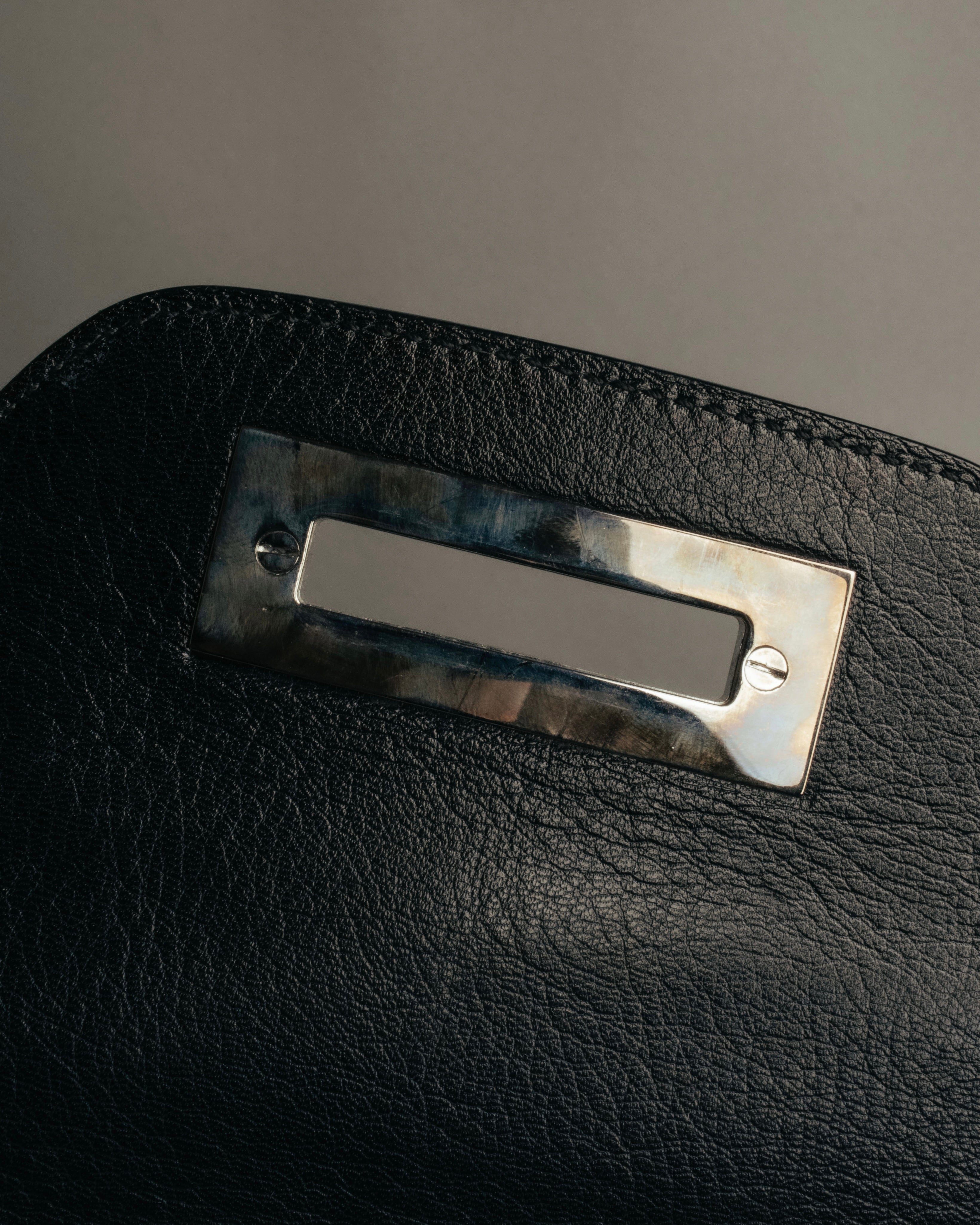 “Salvatore Ferragamo“ 00’s-10’s Gancini ring hardware leather shoulder bag