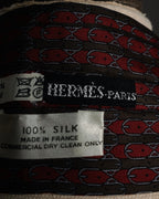 “HERMES” 80’s-90’s Bit motif geometric silk stole