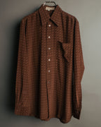 “GUCCI” 70’s horsebit monogram silk shirt