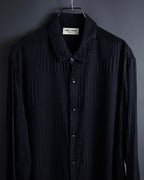 "Saint Laurent Paris" Jacquard pattern silk black shirt