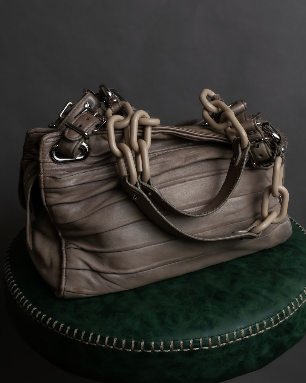 "BALENCIAGA" Three-way chain leather shoulder bag