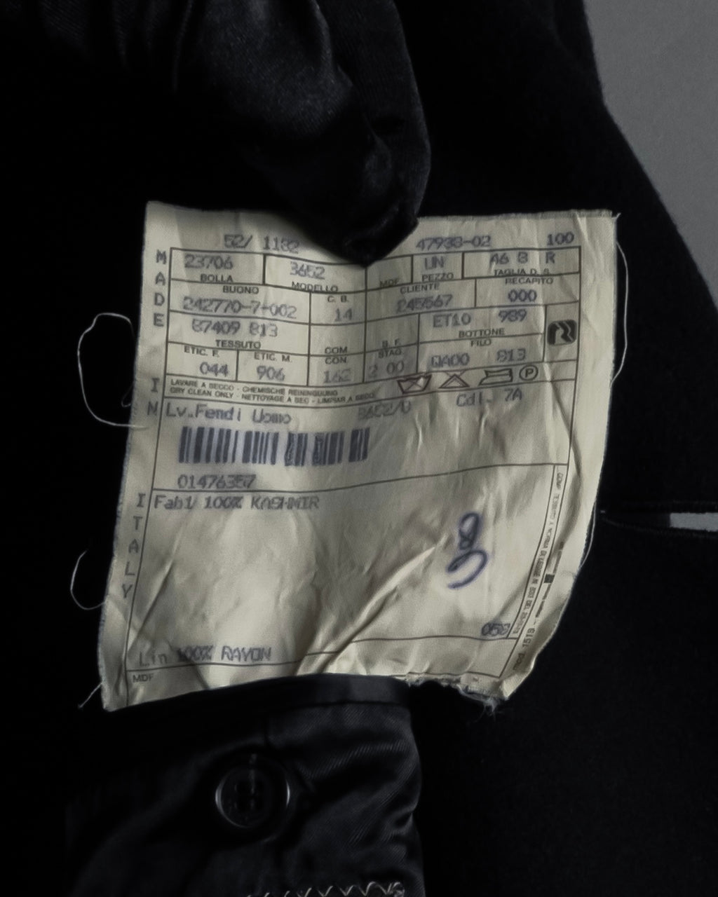 "FENDI" 80's-90's Classic cashmere long chester coat