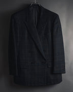 "BALENCIAGA" 90’s Cashmere blend glen check double-breasted blazer