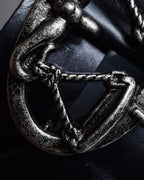 "Dolce & Gabbana" Libra motif silver buckle leather belt