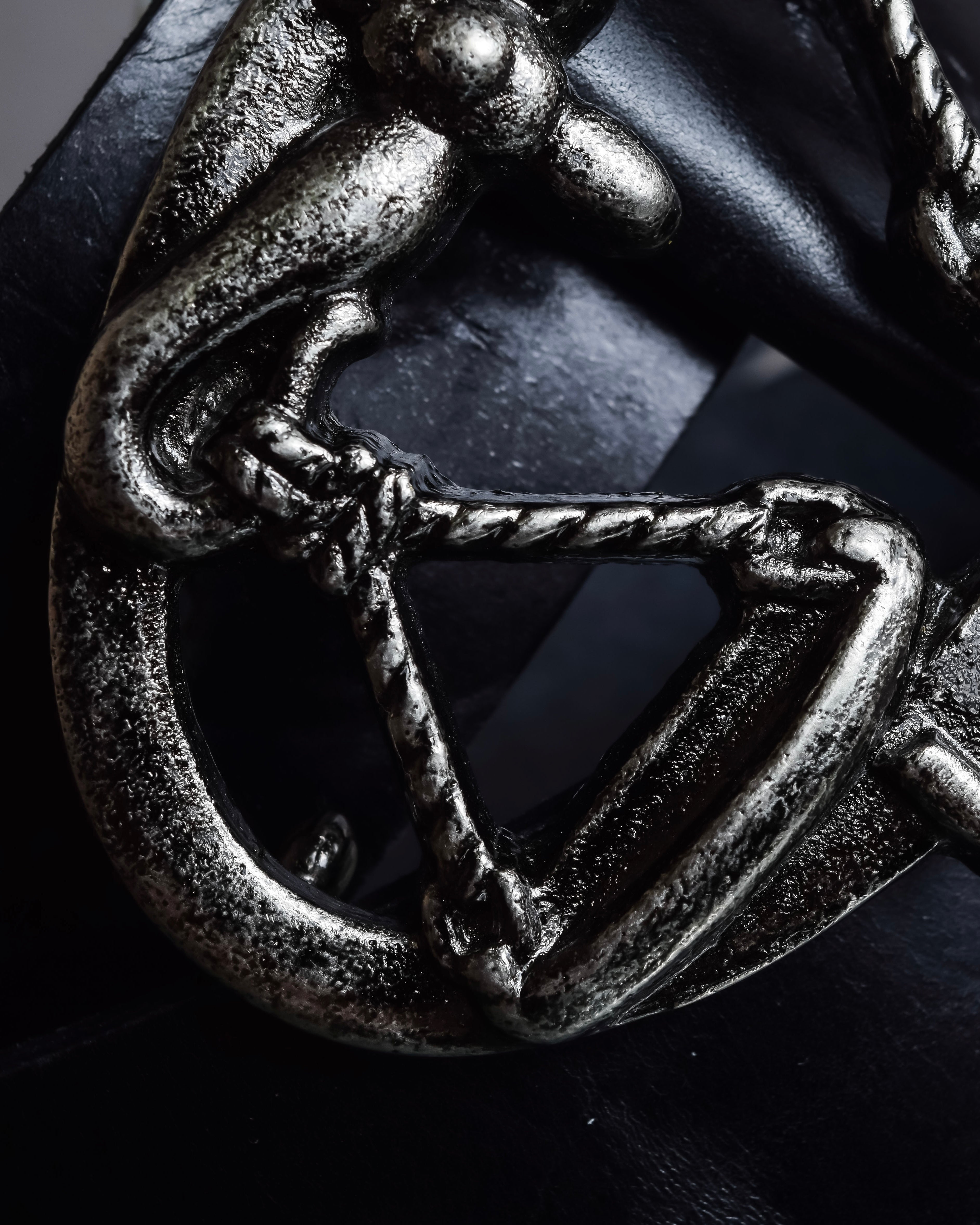 "Dolce & Gabbana" Libra motif silver buckle leather belt