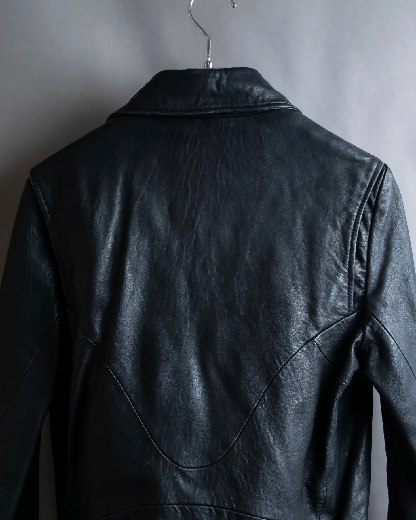 "Acne" Beautiful shape genuine leather double riders jacket