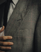 -MOOD MILLÉSIMES- 80’s-90’s Prince of Wales check wool double-breasted setup suit