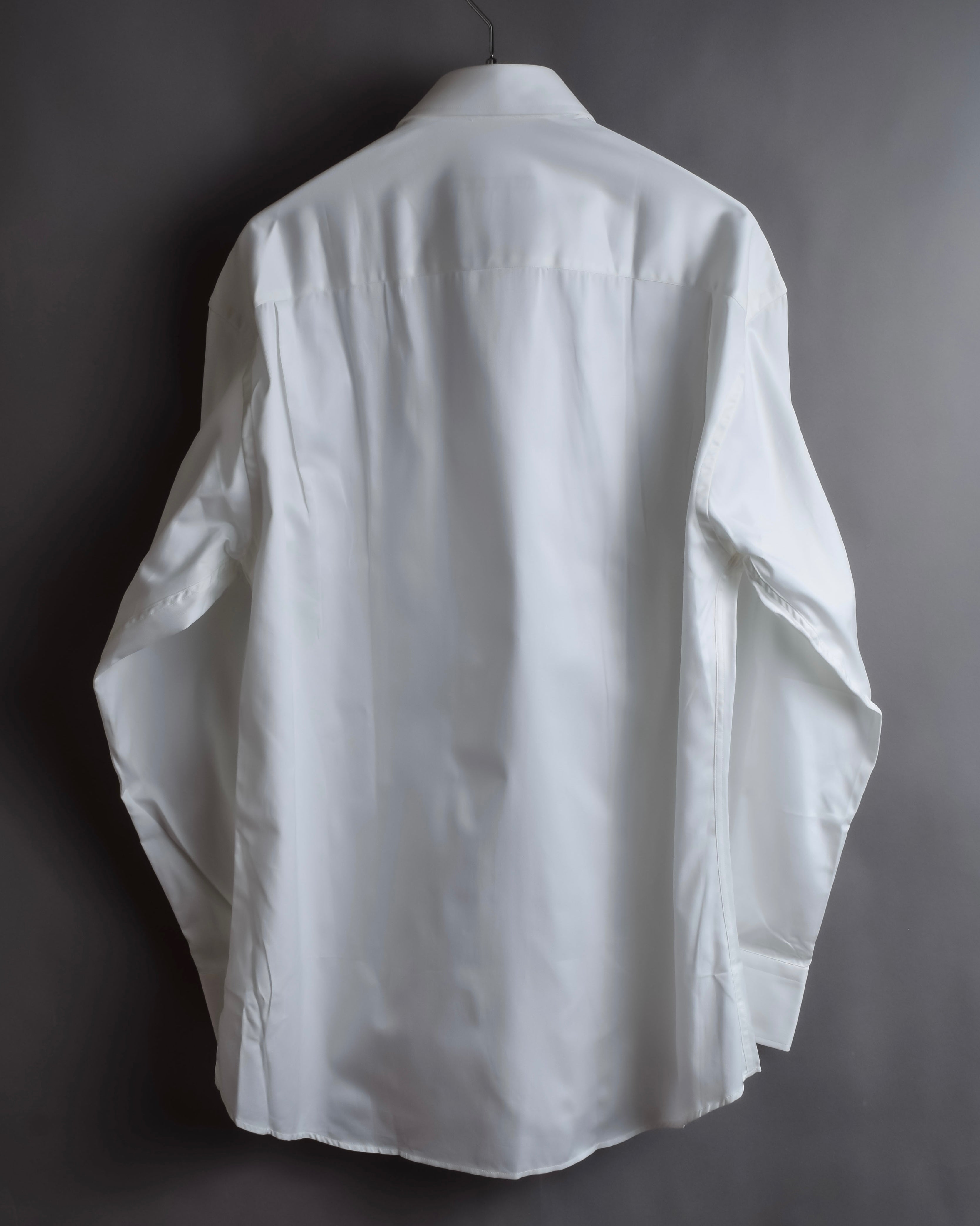 "GUCCI" Minimal collar detail white cotton shirt