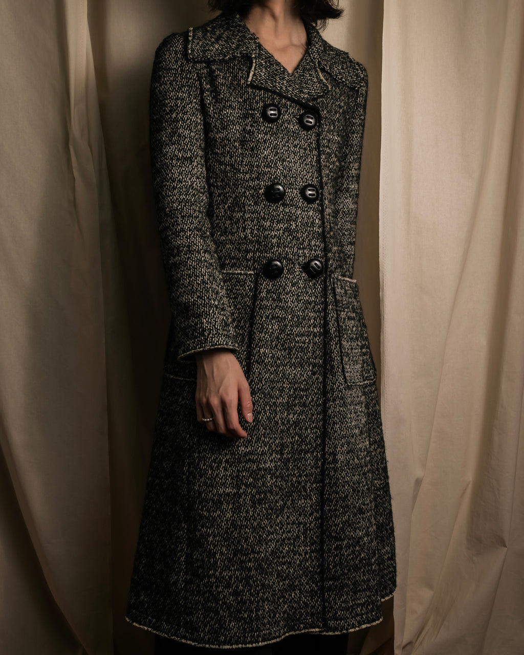 "Dolce & Gabbana" Double-breasted beautiful tweed long coat