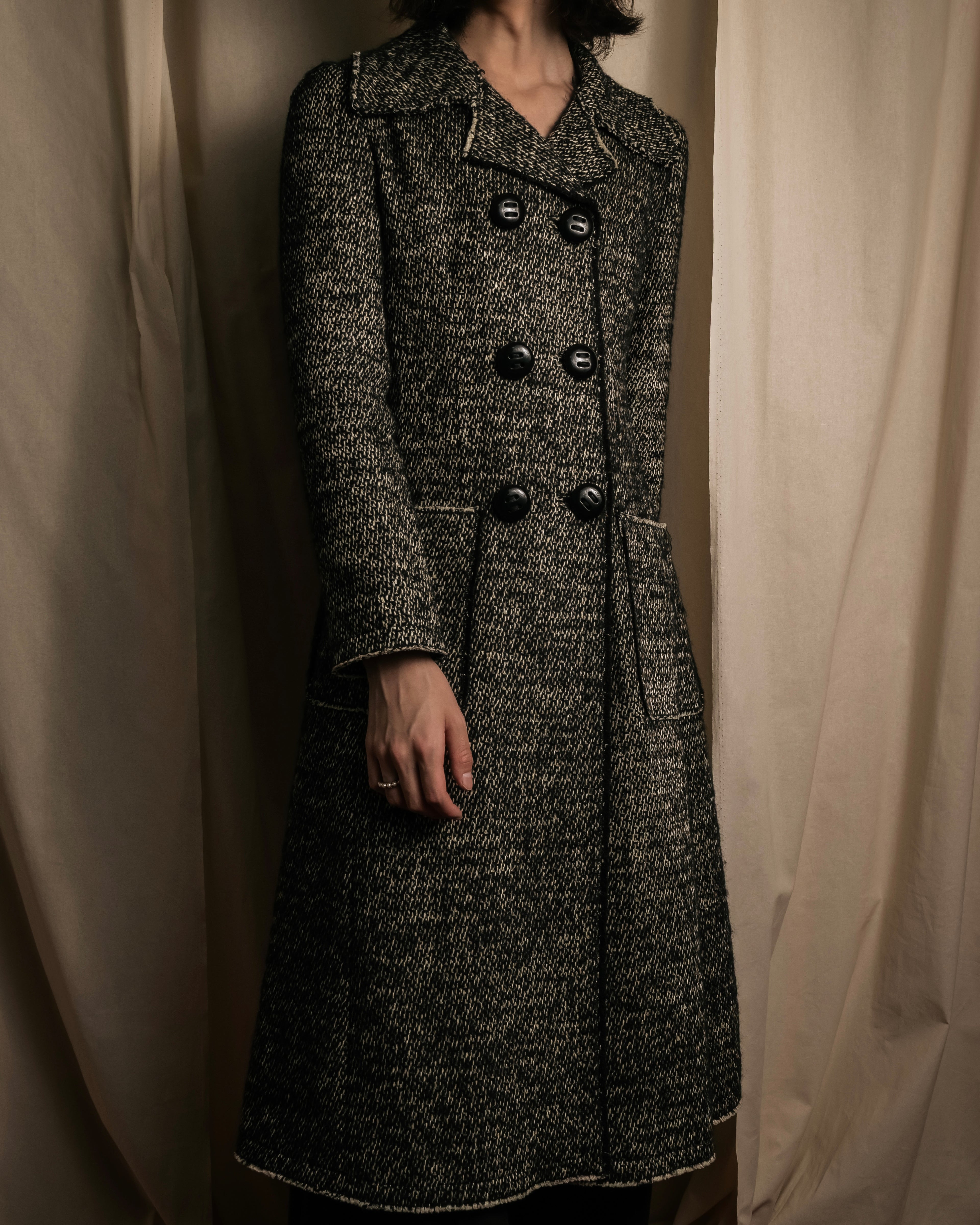 "Dolce & Gabbana" Double-breasted beautiful tweed long coat