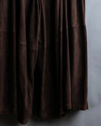 "LOEWE" Dark brown color gathered design wide pants